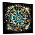 thumbnail image 2 of Designart "Islamic Mandala in Blue and Gold II" Spiritual Framed Wall Art - Global Blue Islam Living Room Framed Canvas Art, 2 of 6