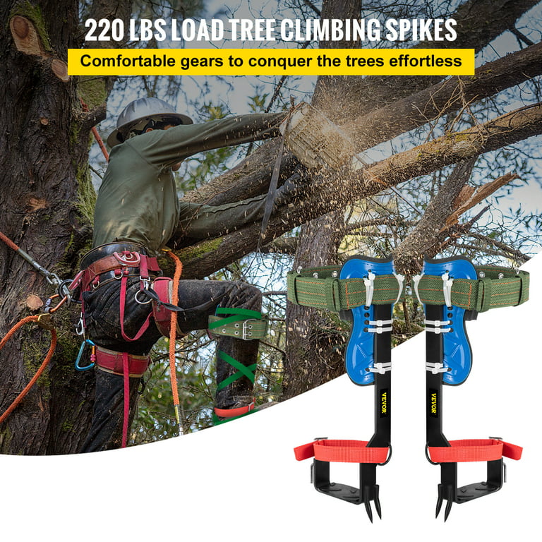VEVOR Tree Climbing Spikes Set, Tree Climbing Tool with Safety Belt & Foot  Ankle Straps, 4 in 1 Alloy Metal Adjustable Pole Climbing Spurs, Arborist  Equipment for Survival Hunting Fruit Picking 