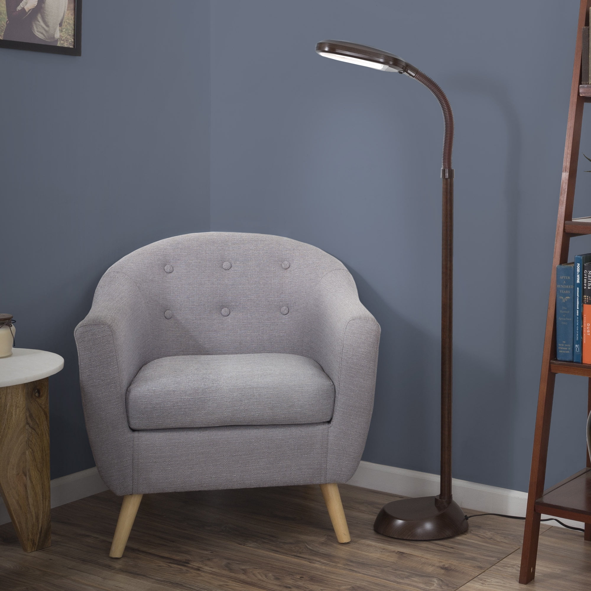 Lavish Home 60-inch Natural Sunlight Floor Lamp with Bendable Neck (Brown Woodgrain)