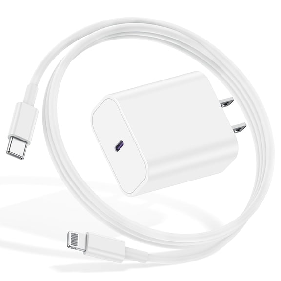 Typpkmm 20W USB C to Lighting Fast Charger with 6ft Cable White