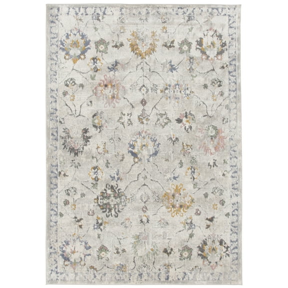 Better Homes & Gardens Persian Blooms Silver Indoor Area Rug, 5' x 7'