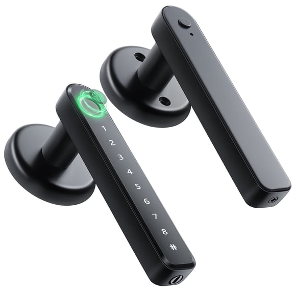 IRONZON Fingerprint Door Lock F190 Black Keyless Entry with Handle
