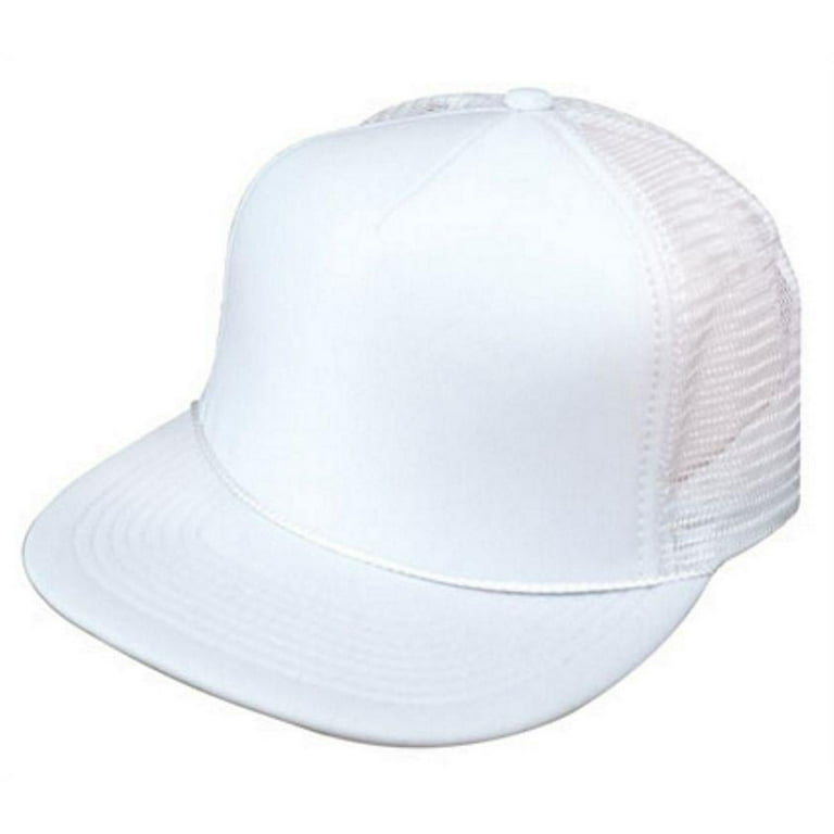 3 Pk. One Size Fits All Baseball Caps Dome Panel White