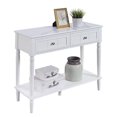 thumbnail image 3 of French Country Two-Drawer Hall Table with Shelf in White Wood Finish, 3 of 5