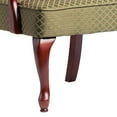 thumbnail image 4 of Comfort Pointe Derby Green Jacquard Fabric Solid Wood Gooseneck Arm Chair, 4 of 4