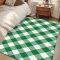 Area Rug 48×72in, Green and White Grid Floor Carpet Living Room Rug ...