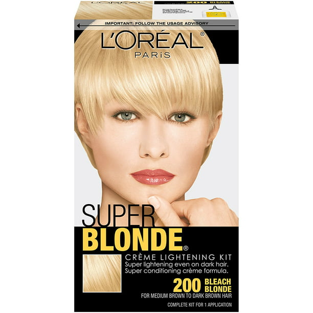 Super Blonde Crme Lightening Kit, 200 Bleach Blonde, Super lightening  non-drip creme formula By L'Oreal Paris 