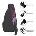thumbnail image 5 of Leisure Cross Chest Bag 7.5×15.3in Breathable Adjustable Shoulder Pad Capacity For Short-Distance Travel Work Daily Travel Mediumvioletred Marble_1, 5 of 8