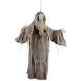 thumbnail image 4 of Northlight 36" Prelit Touch Activated Death Reaper Hanging Halloween Decoration - White/Gray, 4 of 9