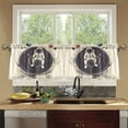 thumbnail image 4 of Yayeee Kitchen Curtains Tier Set of 2 Light Filtering 57"x36" Over Sink Window Panels, Beige Astronaut Space, 4 of 7