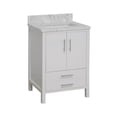thumbnail image 6 of California 24" Bathroom Vanity with White Cabinet and Carrara Marble Top, 6 of 6