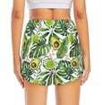 thumbnail image 4 of Vsdgher Watercolor Green Tropical Print Women's Running Double Layer Shorts High Waisted with Pockets Elastic Yoga Workout Athletic Gym Sports, 4 of 8
