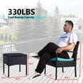 thumbnail image 4 of MEISSALIVVE 3 Pieces Outdoor Patio Furniture Set, Small Wicker Bistro Conversation Set for Porch and Balcony, All Weather PE Rattan Chairs with Table, Backyard Garden Furniture (Blue), 4 of 7