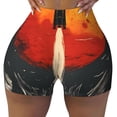 thumbnail image 2 of Uemuo Retro Space Rocket Launch Pattern Women Workout Impact Shorts Scrunch Butt Lifting Gym Shorts Seamless Booty Biker Shorts-Medium, 2 of 8