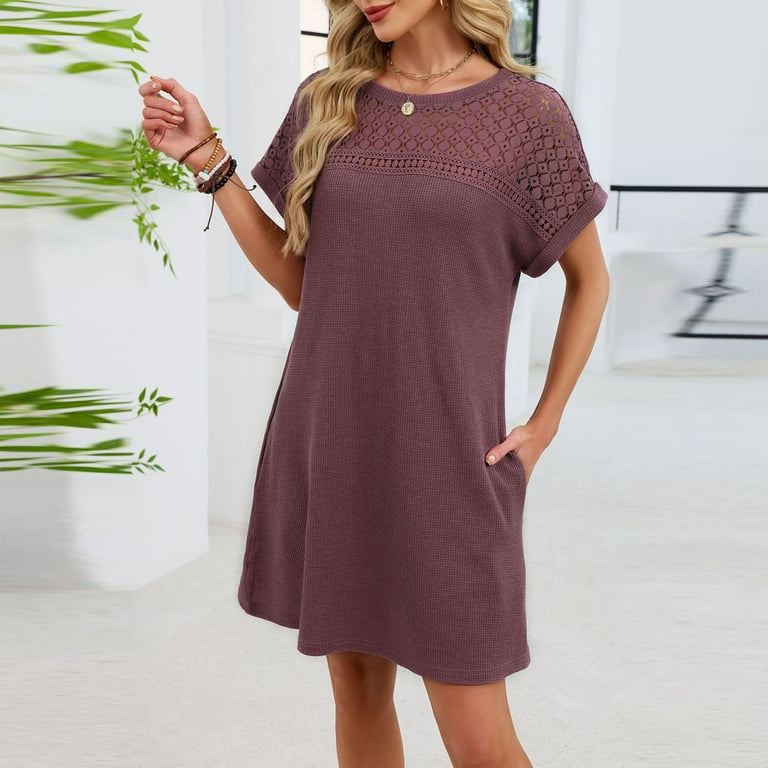 inexpensive t shirt dresses Milumia Women Casual Short T Shirt Dress Short Sleeve Straight Mini Tee Shirt Dress Black XX-Small at Amazon Women's Clothing store