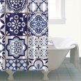 thumbnail image 4 of Blue Ethnic Geometric Patchwork Pattern Shower Curtain 84"x72" ,Bathroom Decorative Shower Curtains Set with 12 Hooks,Modern Waterproof Washable Shower Curtain, 4 of 6