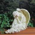 thumbnail image 3 of Northlight 12" Weathered Mosaic Religious Resting Angel Outdoor Patio Garden Statue - White/Gold, 3 of 3
