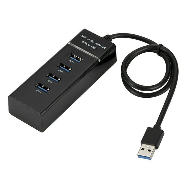 Yeacher Répartiteur Multi-Hub Haute Vitesse à 4 Ports, Extension USB 3.0 pour Ordinateur de Bureau PC Portable, Adaptateur USB HUB