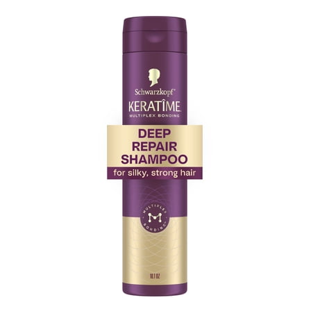 Schwarzkopf KERATIME Deep Repair Shampoo for Dry, Damaged Hair, 10.1 fl oz