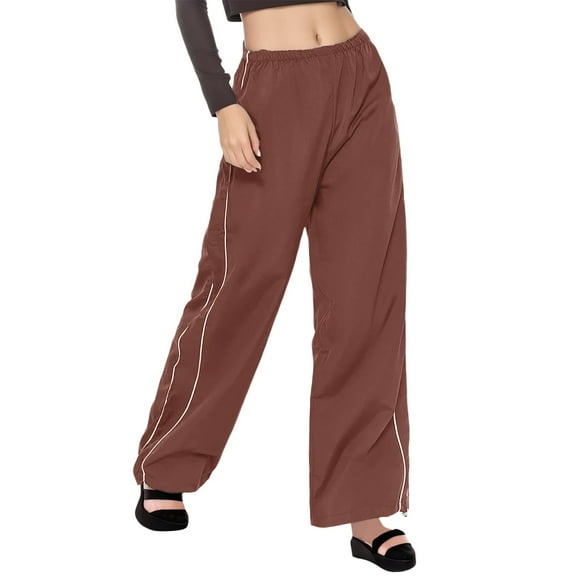 Sngxgn Womens Soft Pants Relaxed Fit Comfort Wear for Daily Styling(Brown,M)