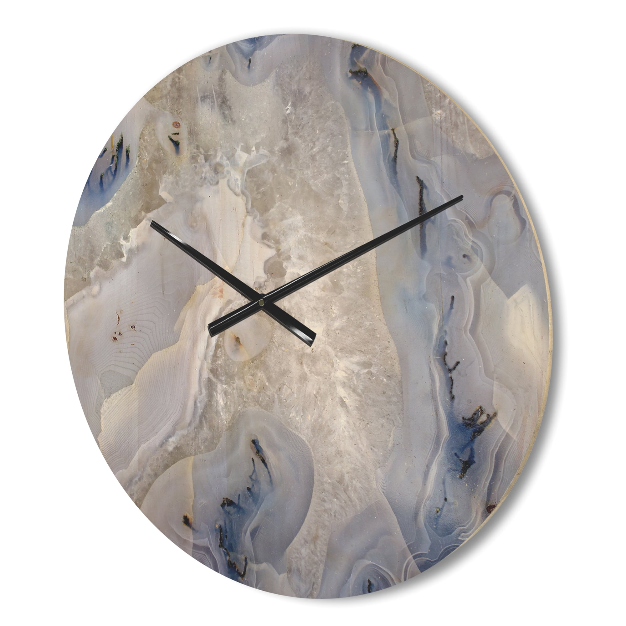 Designart 'Close Up Agate Stone ' Modern Wood Wall Clock