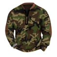 thumbnail image 6 of Men's Fashion Casual Half Zip Camouflage Sweatshirt, Loose Fit Long Sleeve Hoodie, Military Style Streetwear for Outdoor, Christmas, Fall Winter, Hiking and Camp,Dark Gray,5XL, 6 of 6