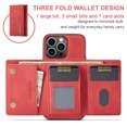 thumbnail image 2 of Allytechgroup 2 in 1 Detachable Wallet Case for iPhone 16 Pro Max with Cash Pocket & Cash Slots, [Magnetic Clasp] [Kickstand] Retro PU Leather Soft TPU Shockproof Anti-Scratch Slim Case, Red, 2 of 9