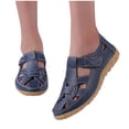 thumbnail image 4 of Hinvhai Women's Closed Toe Leather Sandals,Casual Comfy Orthotic Softsole Ankle Strap Boho Gladiator Beach Shoes Blue 7.5(40), 4 of 4