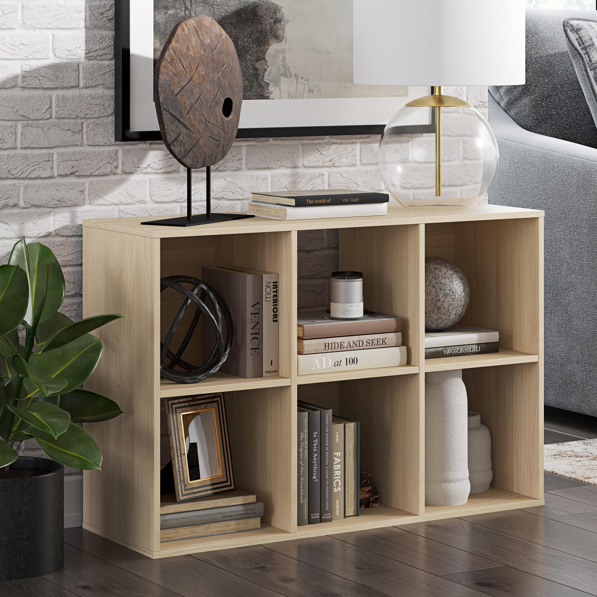 Signature Design by Ashley Piperton 6 Cube Storage Organizer with Natural Tan Finish