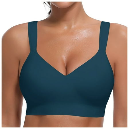 

Qcmgmg Sports Yoga Workout Wireless Bra Lightly Bras Womens Comfort Bralette