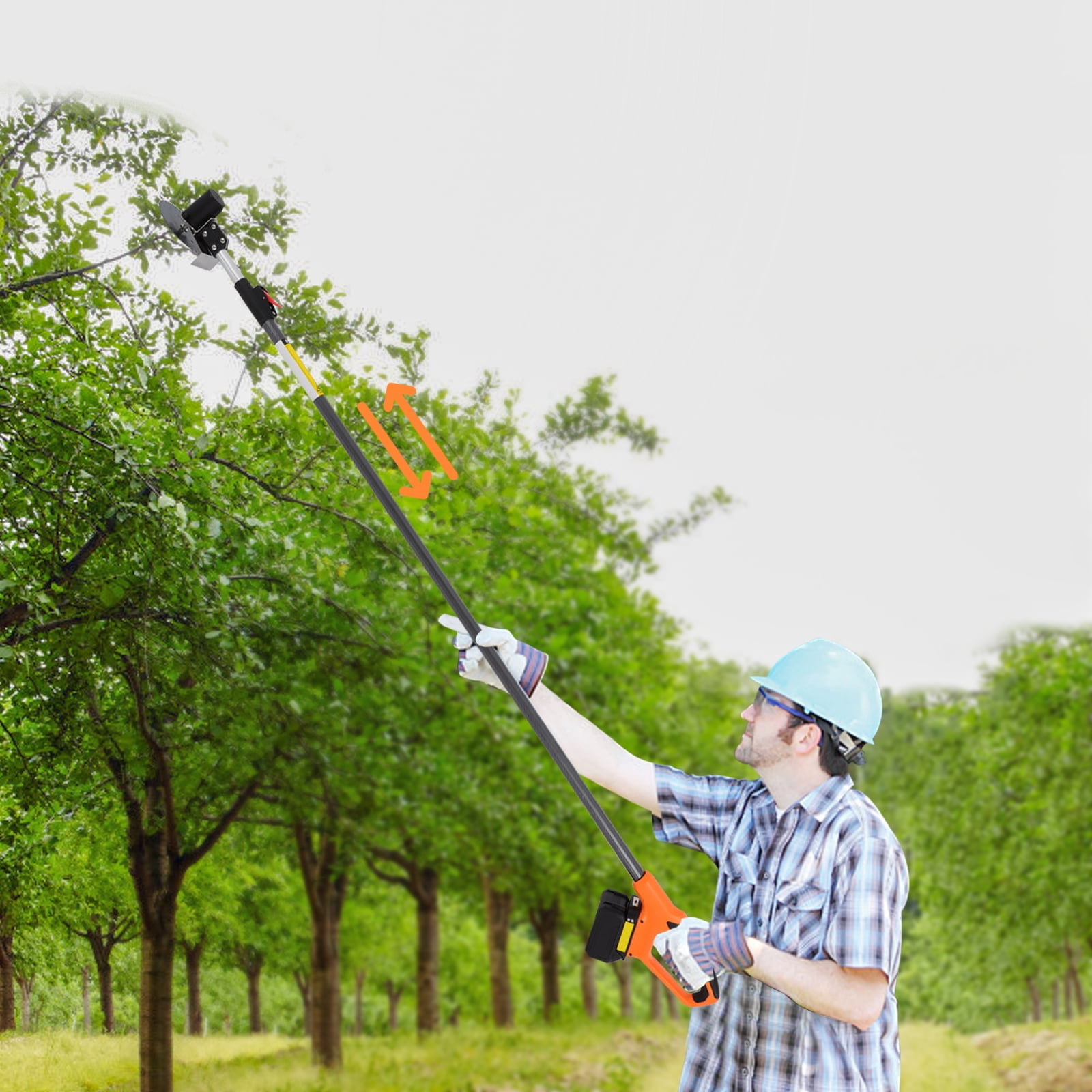 1 PCS Electric Pole Saw for Tree Trimming, Electric Hedge Trimmer, Lithium Battery Powered Pole Hedge Trimmer