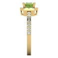 thumbnail image 3 of 0.89 ct Princess Cut Natural Peridot with Simulated Diamond Halo Accents 18K Yellow Gold Womens Engagement Ring, 3 of 5