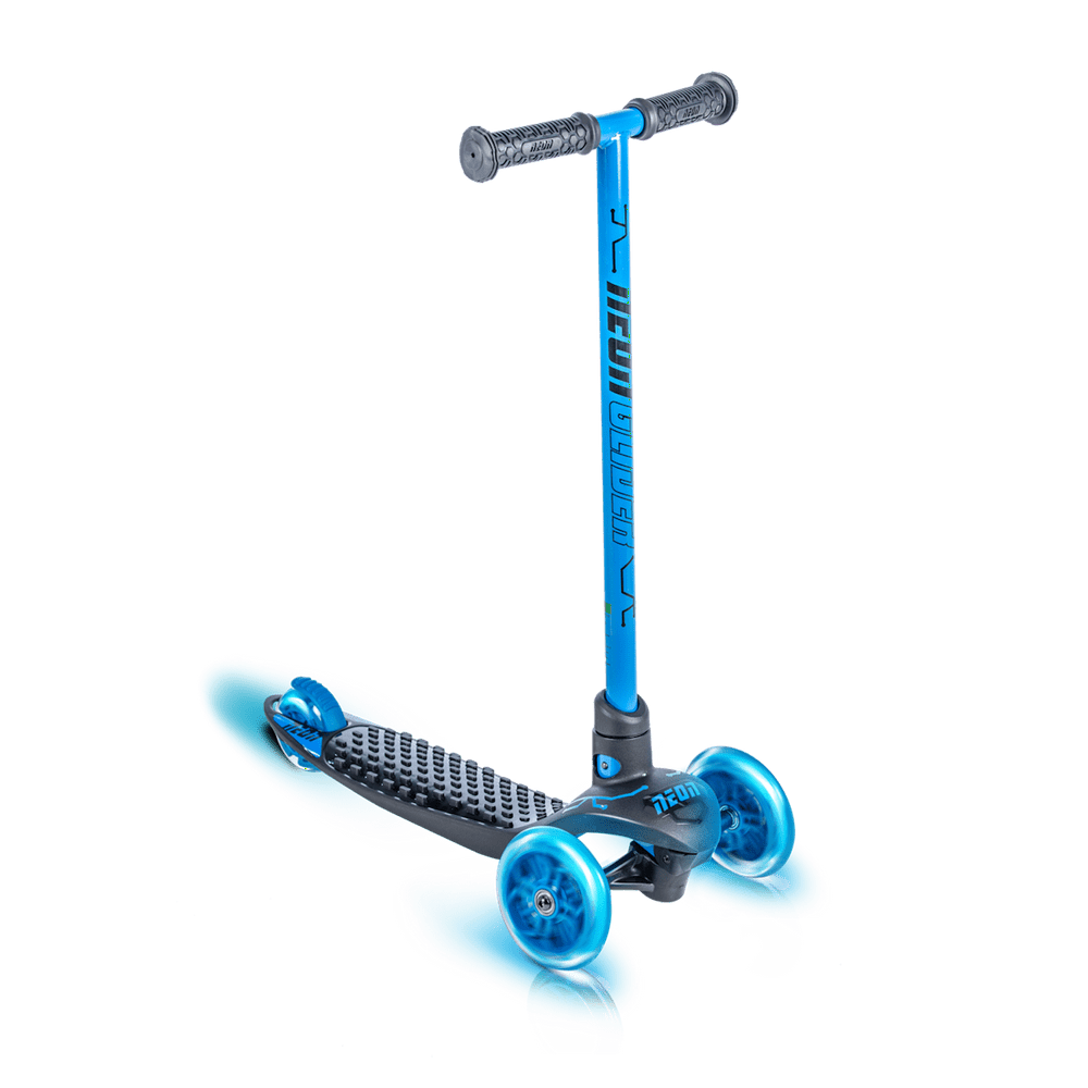 Neon Glider Three Wheel Scooter for Kids with LED Wheels Blue for Kids