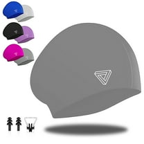 Trisens Silicone Swim Cap for Women Men Adults Kids Boys Girls,3D Ergonomic Design Swimming Caps for Long Hair