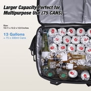 WARMOUNTS Insulated Bag 75 Cans & Soft Cooler Bag 2 in 1, w/ Insulating Cover, Upgraded Leakproof Camping Cooler Bag 2 Compartment for Camping Hiking Picnic Beach