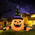 thumbnail image 1 of Decoración inflable para Halloween, diseño de calabaza y araña, 1,8 m, 1 of 5