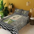thumbnail image 3 of Ambesonne Cartoon Fitted & Top Sheet Set with Shams, Wonderland Alice Art Motif, Multicolor, 3 of 5