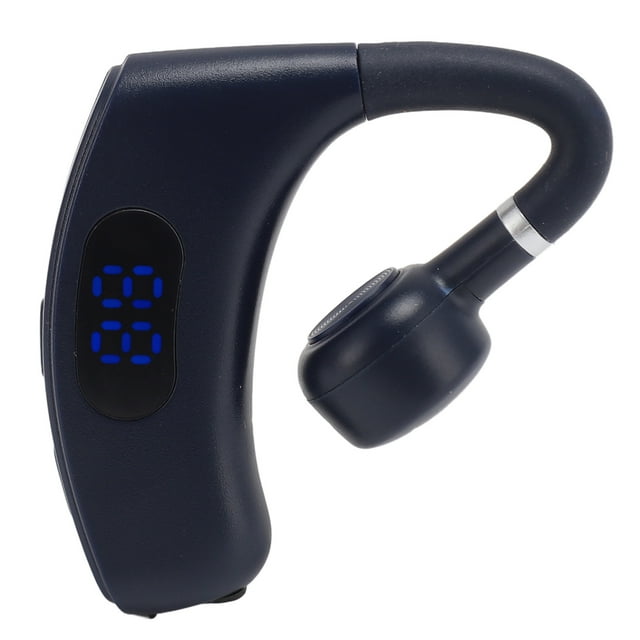 Single Ear Headset, Earpiece Noise Reduction, 180 Degree Adjustable with Digital Display, Fast Charging Long Standby Time, for Business, Driving, Jogging