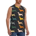 thumbnail image 2 of Uemuo Plaid Dachshund Pattern Men's Sleeveless T-Shirt,Muscle Athletic Tank Top, Moisture-wicking Quick-dry Breathable Classic Tee Top for Gym Run Outdoor Sports-Small, 2 of 8