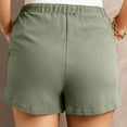 thumbnail image 5 of Ashirexll Womens Summer Shorts, Solid Color High Waist Drawstring Straight Baggy Shorts with Pockets Green 4XL, 5 of 8
