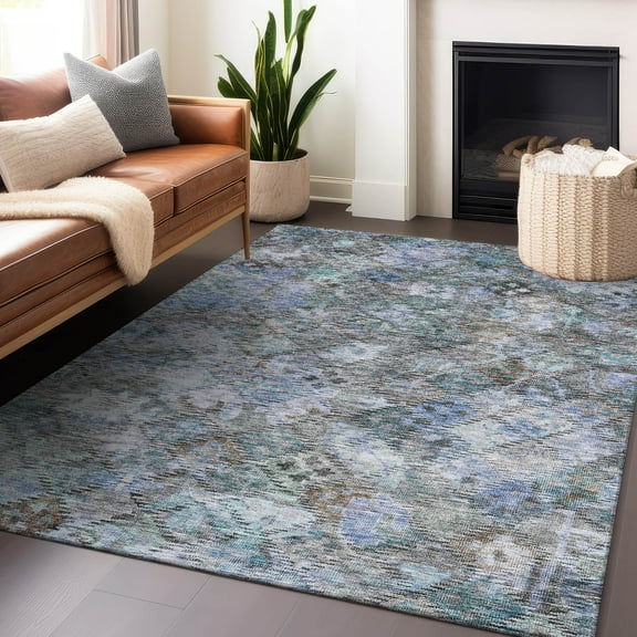 Addison Rugs Chantille Indoor/Outdoor Traditional Global Blue Washable Rectangle Rug, 10' x 14'