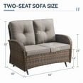 thumbnail image 7 of Giantfurnni Outdoor Glider Loveseat Sofa Wicker Rattan Glider Sofa,Patio 2 Seater Wicker Sofa with Thicking Back & Seat Cushions for Garden Balcony Backyard, 7 of 7