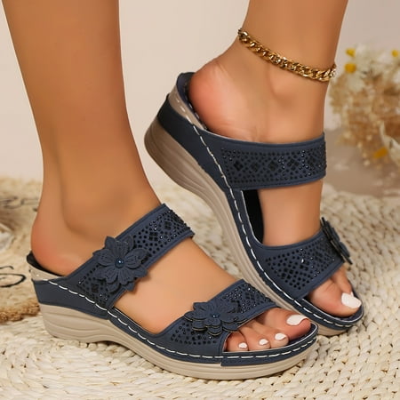 

Women s Solid Color Lightweight Summer Slides Slip On Beach Slides Non-slip Vacation Slides