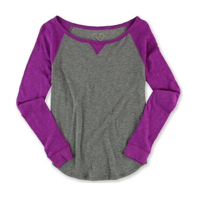Aeropostale Womens Raglan Tee Pajama Sleep T-shirt, Purple, Juniors, Small