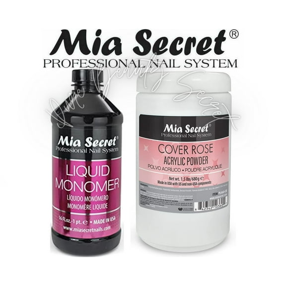 Mia Secret Liquid Monomer 16 oz & Cover Rose 1.5 lb