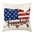 thumbnail image 4 of XMMSWDLA Patriotic Decor-Throw Pillow Covers 18x18 in,4th of July Pillow Case for Independence Day,Memorial Day,Veteran's Day,USA,American Summer Outdoor Red White Blue Decorations, 4 of 6