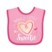 Inktastic Nana's Little Sweetie with Pink Heart Cookie Boys or Girls Baby Bib