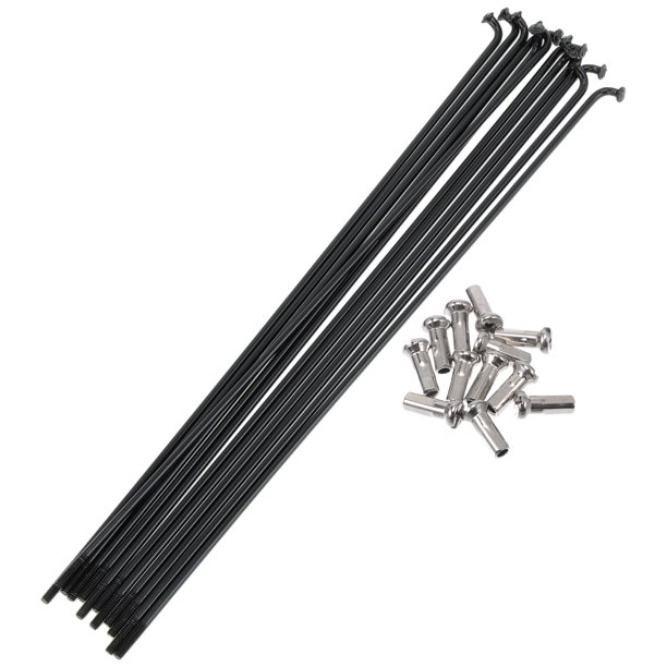 Rayos de bicicleta Unique Bargains 14G, rayos de rueda de bicicleta de acero inoxidable 304, 1 juego negro - 173 mm