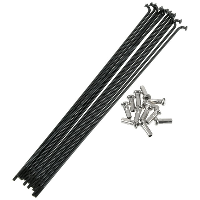 Rayos de bicicleta Unique Bargains 14G, rayos de rueda de bicicleta de acero inoxidable 304, 1 juego negro de 177 mm