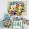thumbnail image 2 of Vintage Still Life Of White and Yellow Flowers 8 in x 12 in Painting Canvas Art Print, by Designart, 2 of 4